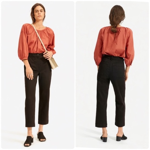 Everlane Pants - Everlane Cropped Straight Leg Pants Womens 2 Regular Black Corporate Preppy Chic
